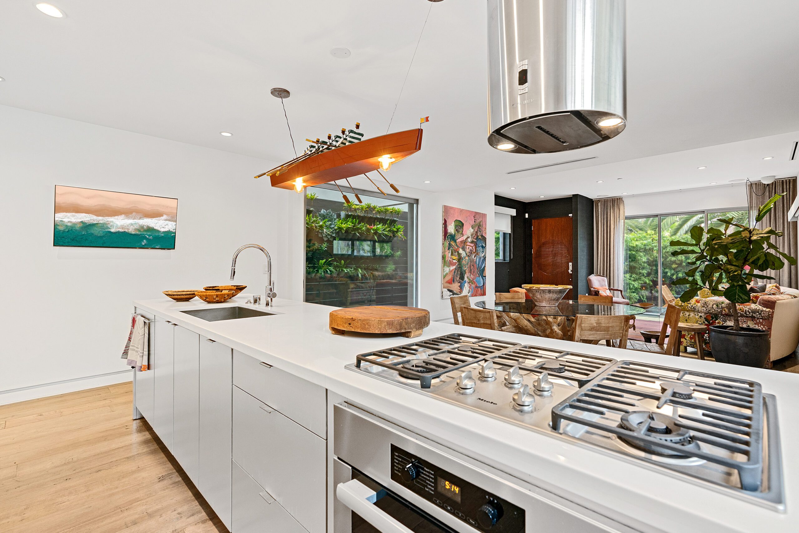 The modern, state-of-the-art kitchen is sure to satisfy even the most selective at-home chef.